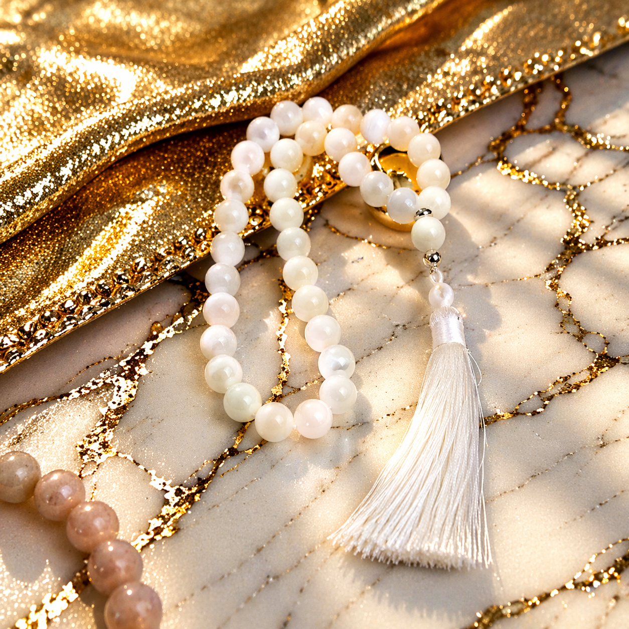 White Trochus Shell Rosary