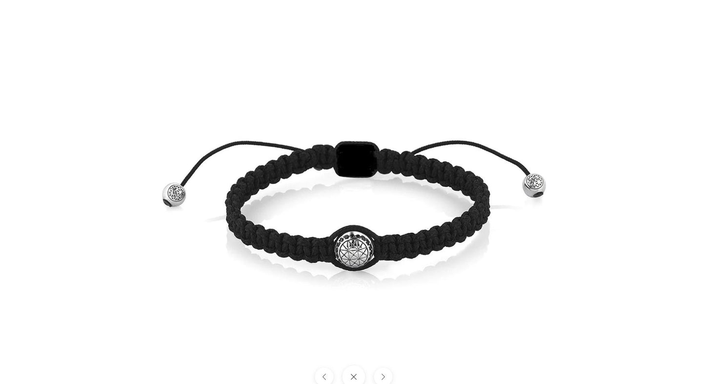 Solitaire Macrame Bracelet - Solid Silver 925