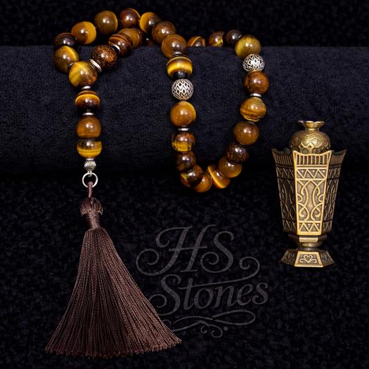 Tiger Eye Rosary With 925 Sterling Silver Spacers (33)