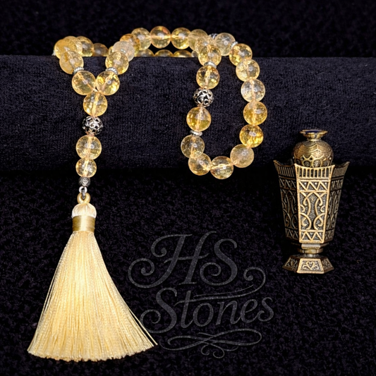 Citrine Rosary With 925 Sterling Silver Spacers (33)