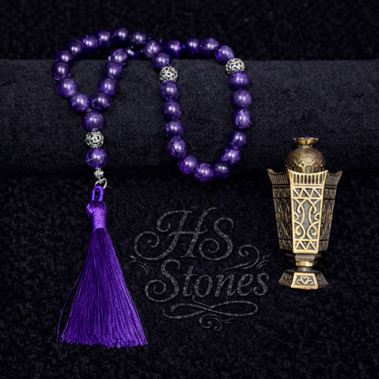 Amethyst Rosary With 925 Sterling Silver Spacers
