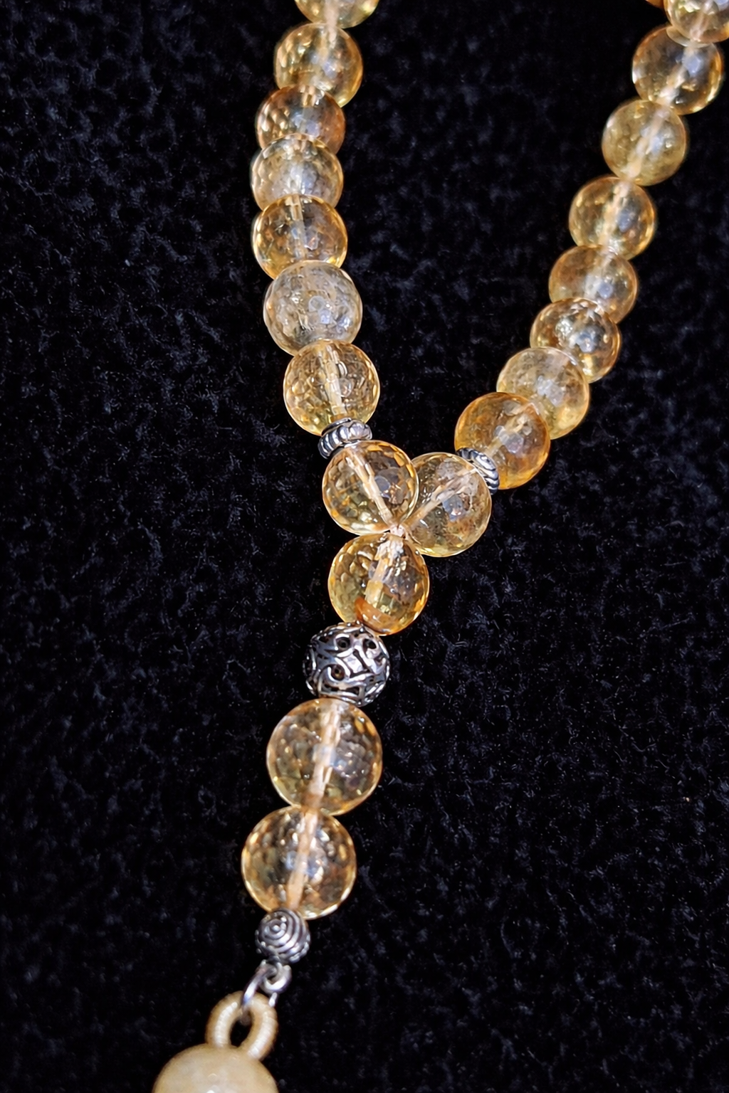 Citrine Rosary With 925 Sterling Silver Spacers (33)