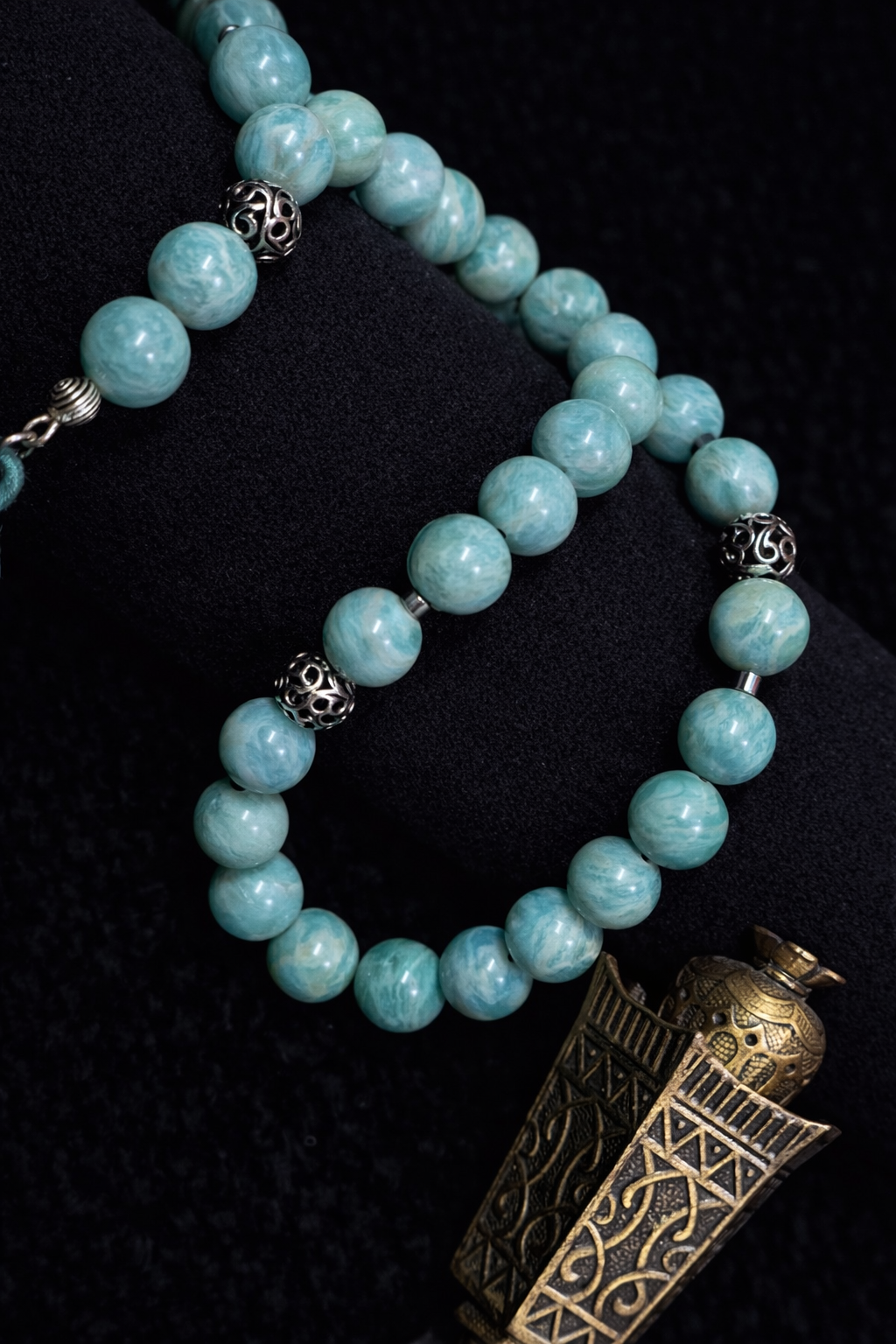 Amazonite Rosary With 925 Sterling Silver Spacers (33)