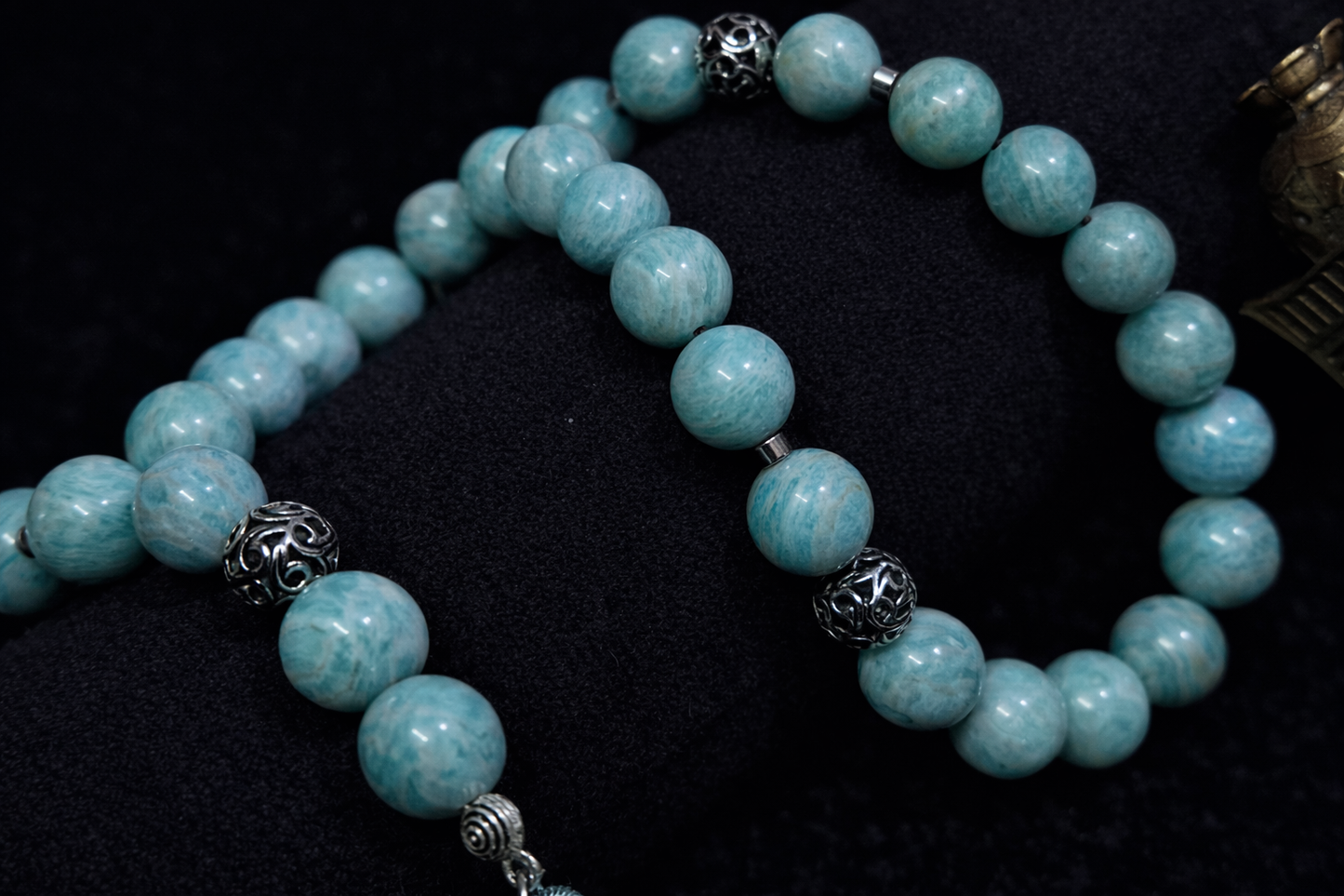 Amazonite Rosary With 925 Sterling Silver Spacers (33)