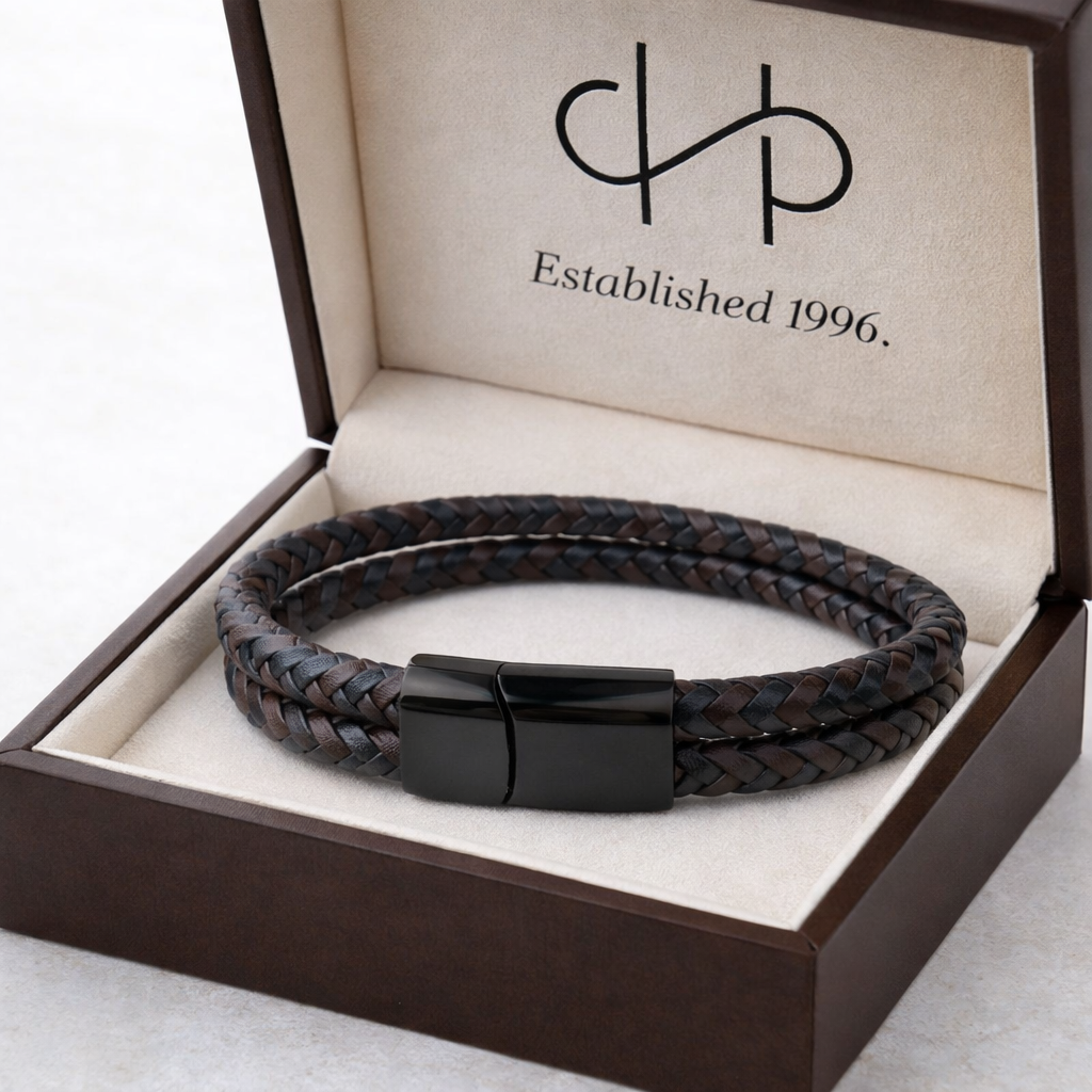 Luxury Men’s Bracelet – Double Brown Black