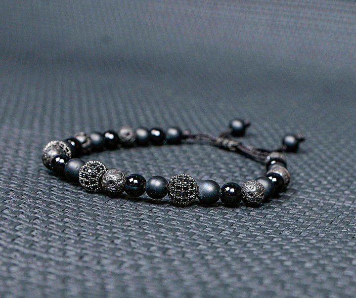 MATT ONYX WITH ZIRCON BRACELET