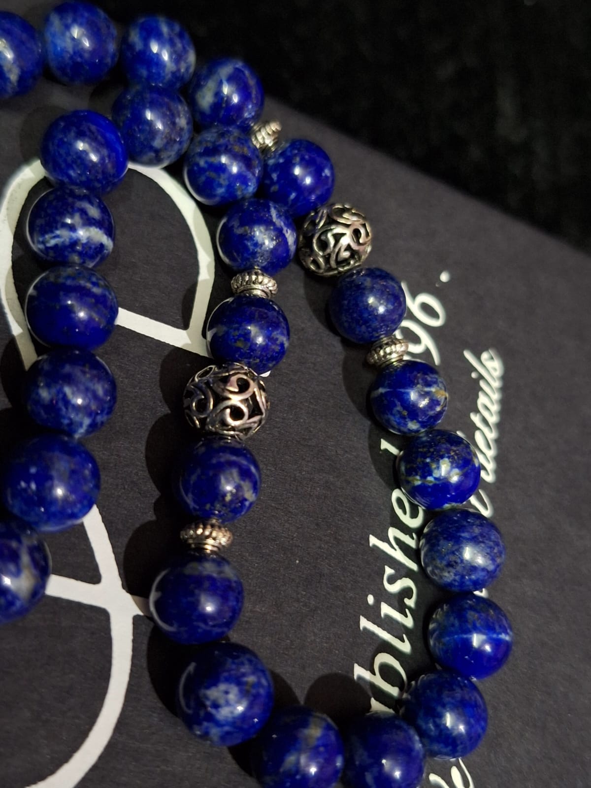 Lapis Lazuli Rosary With 925 Sterling Silver Spacers (33)