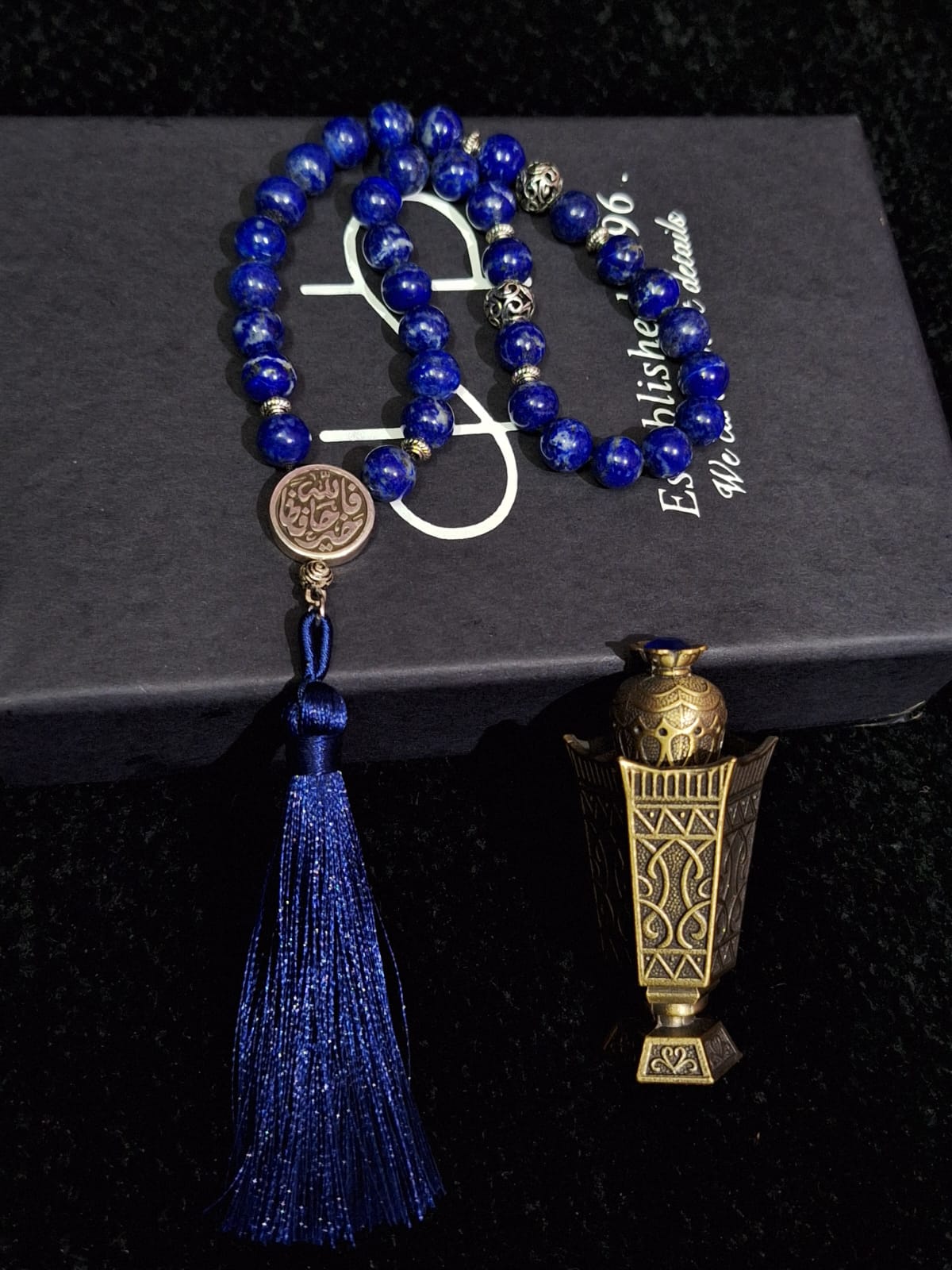 Lapis Lazuli Rosary With 925 Sterling Silver Spacers (33)