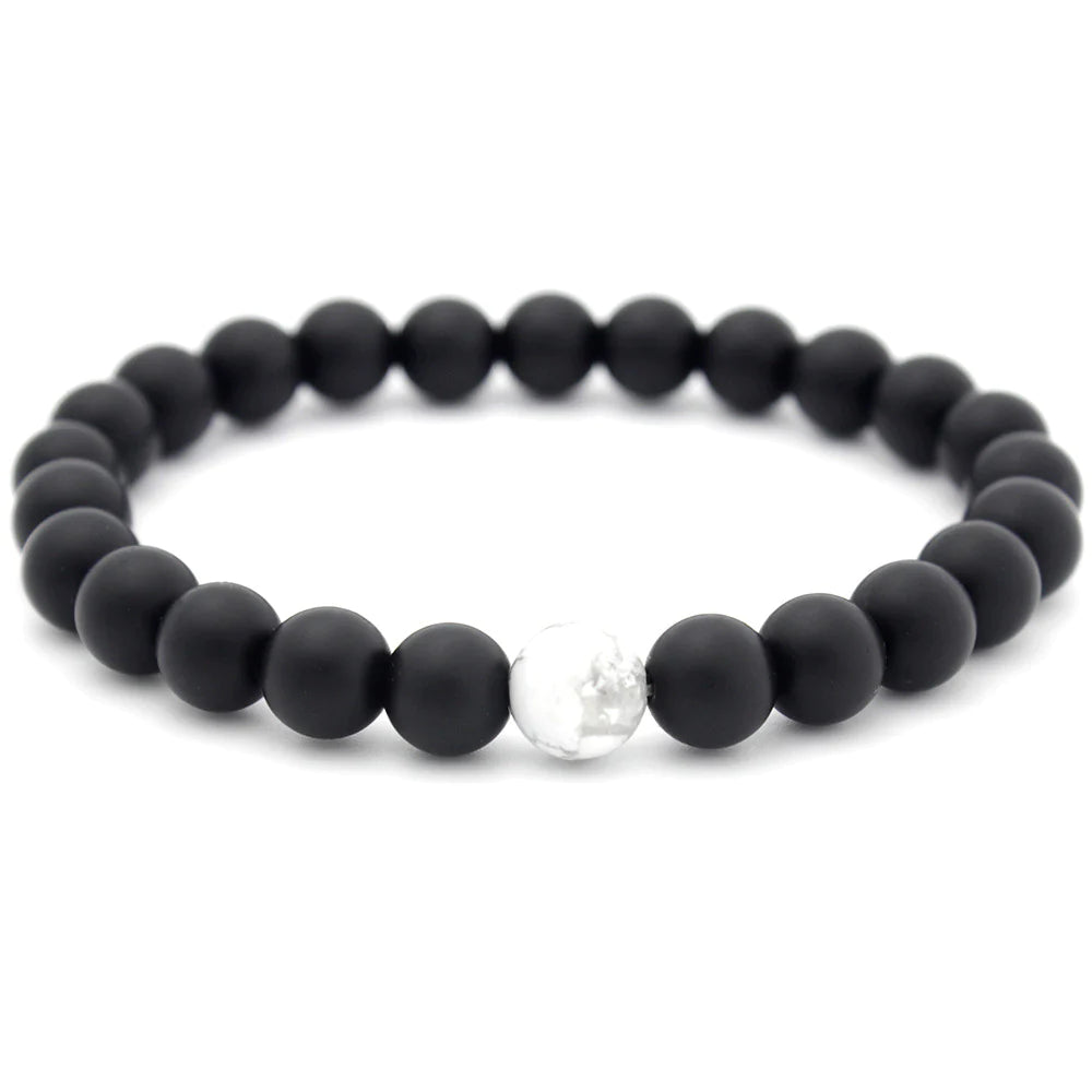 Howlite and Onyx Connection Bracelets