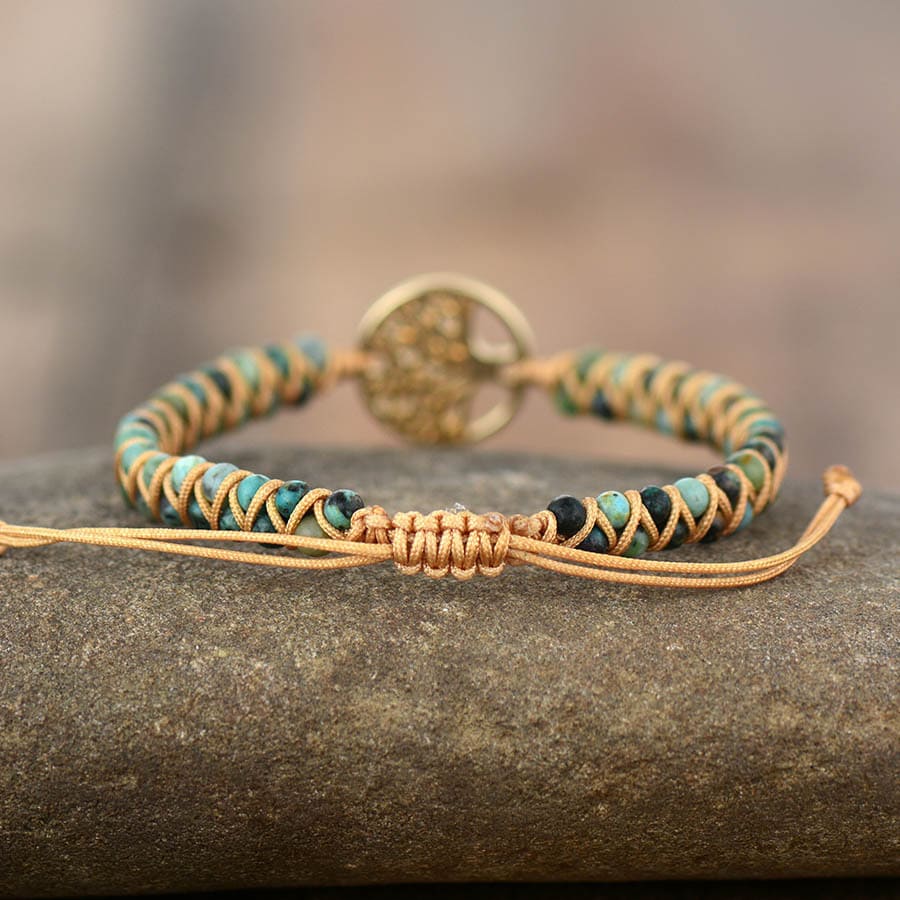 Tree Of Life Jasper Stone Adjustable Bracelet